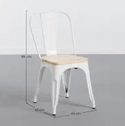 Silla Metálica/Madera Strong 44x 43 x 84cm disponibilidad de color Blanco - Img 50001162