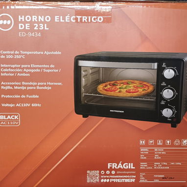Vendo Horno eléctrico, Premier, 23L, 1380W, 60min, 100-250ºC, 497x358x320 -mensajería gratis y garantía - Img 123085785