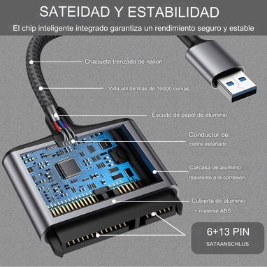 🔌 Cable Adaptador SATA a USB 3.0 Everiz 🌐 - Img 126073851