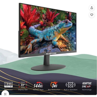 Monitor Gaming Sceptre 22” FHD 144Hz – HDMI y DisplayPort, Altavoces Integrados, Diseño Sin Bordes (E225W-FW144 2026) - Img 127351300