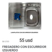 Fregadero con escurridor izquierdo de 1mtr x 50 cm - Img 56551603