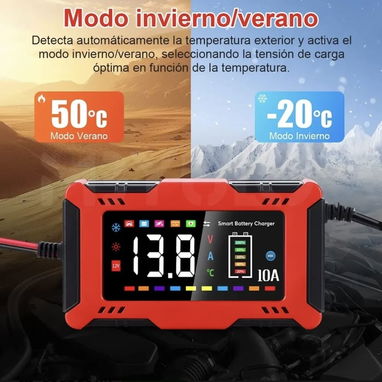 Cargador de baterias 12v 10a inteligente para auto - 7/9