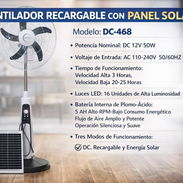 Ventilador recargable con panel solar y mando a distancia - Img 54775209