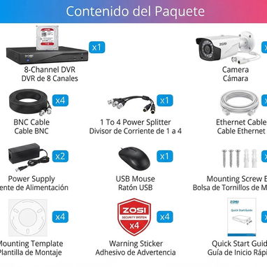 🔒 Sistema de Cámaras de Seguridad ZOSI H.265+ Full HD 1080P 🌐 - 4/9