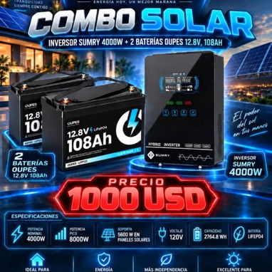 Combos Solares Inversor + Baterias de 1000 USD P0649-AV004 - 10/10
