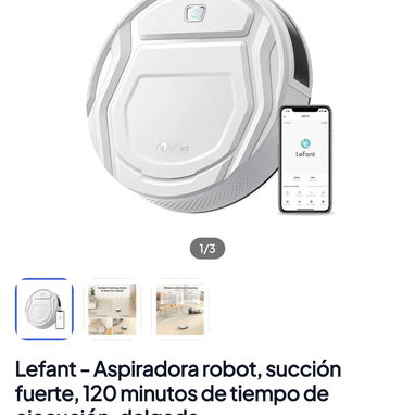 Lefant - Aspiradora robot, succión fuerte, 120 minutos de tiempo de ejecución, delgada, - 4/4