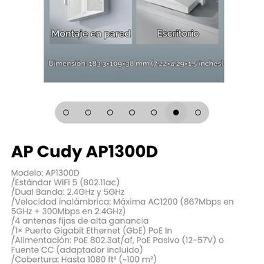 AP Cudy AP1300D. Montaje: Escritorio o Pared - 6/7