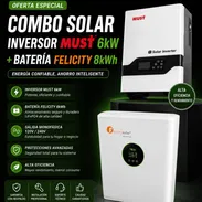 COMBO DE INVERSOR SOLAR MIST 6KWH CON BATERÍA DE LITIO FELICITY 8KWH 120v/240v $3500 - Img 56123216