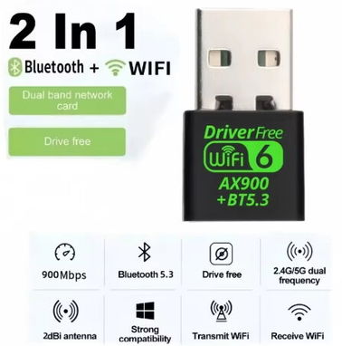 WiFi 6 AX900 Bluetooth 5.3 WiFi USB Adapter Wireless Dual Band 2.4G&5GHz Wi-Fi Antenna USB For PC/Laptop Win10/11 Driver - Img 92287451