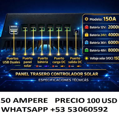 MPPT 150AMPERE / 150V REALES – NUEVO EN CAJA REGULADORE CONTROLADORES SOLAR - 3/3