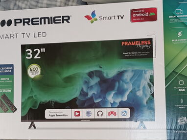 Vendo TV inteligente 32" Premier con 2 mando y soporte - Img main-image