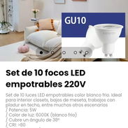 Set de 10 luces LED empotrables 220V color blanco frío. - Img 56944651