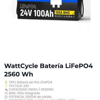 Batería LiPO4 25.6 V y 100 Ah; 24 V 100Ah - 2/2