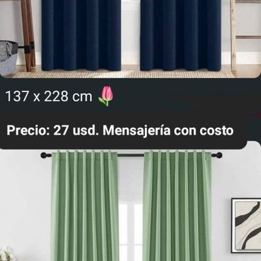 Cortinas blackout (tapasol), juego de 2 paños, varios colores y tamaños - 9/10