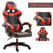 Silla Ergonómica de Oficina Tipo Gaming, con Respaldo Alto, Reclinación y Soporte Lumbar, Rojo con Negro 215$ - Img 55892219