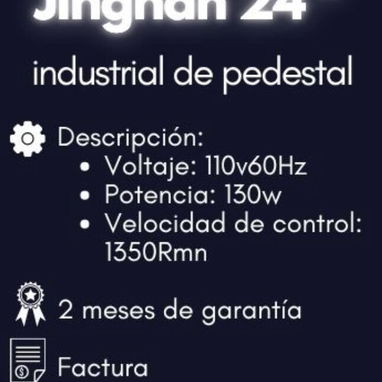 Ventilador Jinghan industrial de pedestal 24 pulgadas…MENSAJERIA INCLUIDA EN EL PRECIO - Img 123248003