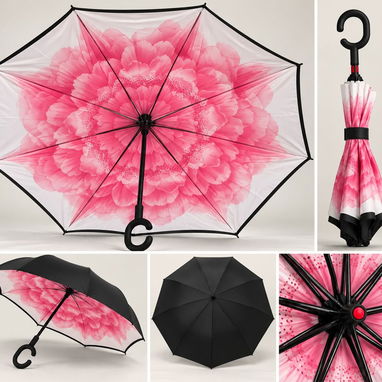 Sombrilla Inversa con Diseños Florales – 8 Varillas 🌸 - 4/4