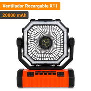Ventilador Recargable X11 Batería de 20000 mAh y Luz LED*ElectroVentas - Img 56977231