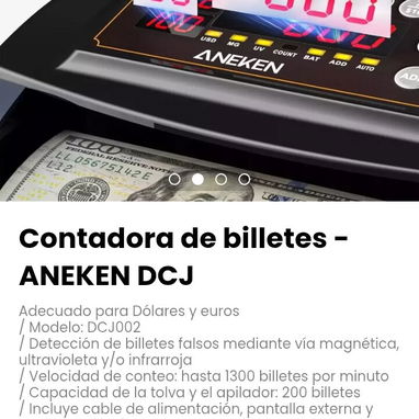 Contadora de billetes - ANEKEN DCJ Adecuado para Dólares y euros. / Modelo: DCJ002 - Img 112634607