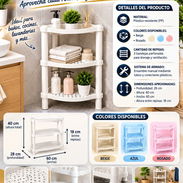 ESTANTE ESQUINERO ORGANIZADOR DE 3 NIVELES, Entrega de Factura y Garantía a su nombre, Variedad de Útiles del Hogar, etc - Img 57509364