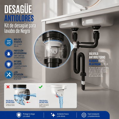 Sistema de drenaje completo para lavamanos, fregadero - Img 123660326