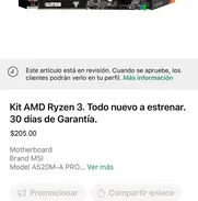 Motherboard MSI Amd+ Ryzen 3+ 8Gb RAM disipadas. Todo nuevo en sus cajas con garantía de 30 días. - Img 46347740