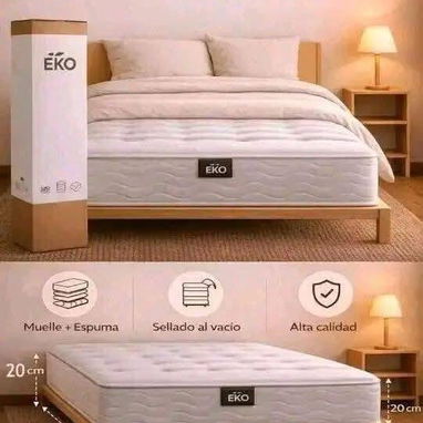 ‼️COLCHON CAMERO  MARCA : EKO   GARANTÍA FACTURA Y ENTREGA RÁPIDA   👉🏻SELLADOS AL VACÍO DE - 2/3