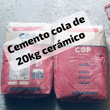 Cemento cola 20kg disponible de 3 etiquetas.,verde,azul y roja - Img 116996392