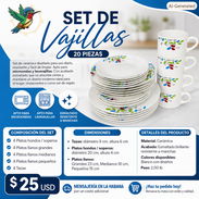 JUEGO DE VAJILLA. 4 PLATOS HONDOS, 4 LLANOS Y 12 PIEZAS MÁS - Img 55998790