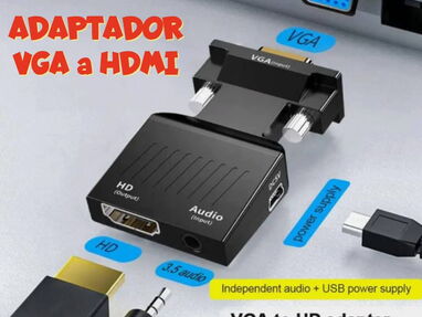 Adaptador VGA• Adaptador VGA a HDMI • Adaptador • VGA a HDMI • Adaptador HDMI a VGA • HDMI a VGA • Adaptador HDMI - Img main-image