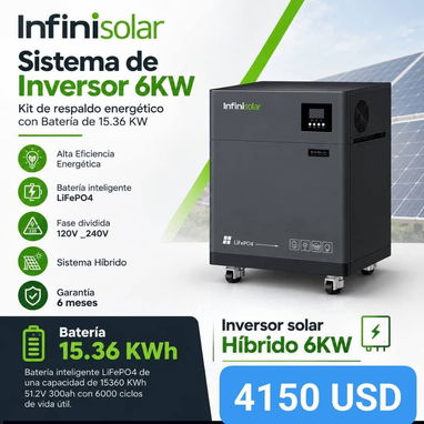 El mejor Kit de Inversor de 6 kW con batería LiFePO4 de 15.36 kwh - 3/3
