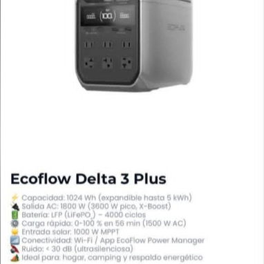 🔋⚡️ ECOFLOW - OUPES - ENERGÍA PORTÁTIL PARA TU HOGAR ⚡️🔋  Equipos sellados en caja nuevos.Garantia por escrito 15 dias - 2/4