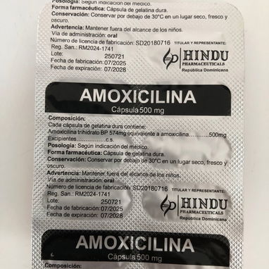 AMOXICILINA 500MG BLÍSTER 10 CÁPSULAS - Img 123695046