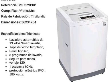 Lavadora automática Samsung 600 USD y LG 750 USD - Img 67594759