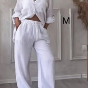 Conjunto de pantalón y blusa blanco de mujer talla M - Img 55655559