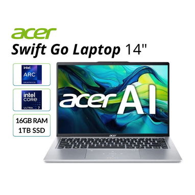 LAPTOP 🎁NUEVA🎁📦CAJA, Acer Swift Go 14 (SFG14-73T-75FA), 14" Tactil, Intel Core Ultra 7 155H, 16GB DDR5, 1TB - Img 116492363