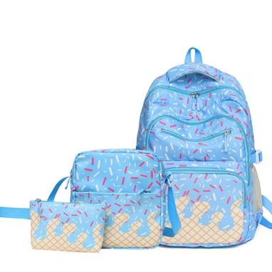 Mochilas escolares con merendero no es térmico y bolsito-cartuchera en 32 USD - 9/10