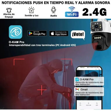 Cámara d seguridad/2 paneles solar/2 lentes 10 MPX/ Wifi - Img 122776540