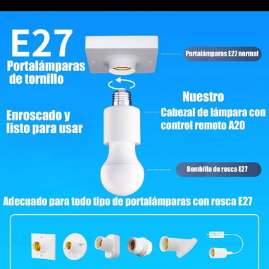 Zócalo para bombillos y lámparas de control remoto - Img 115174527