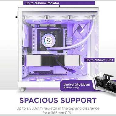 Chasis TIPO PECERA Y DOBLE CAMARA NZXT H6 FLOW RGB BLANCO SELLADO EN CAJA - Img 92345518