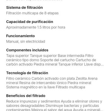 Filtro purificador de agua por gravedad - 2/2