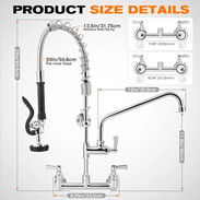 🚰🔥 GRIFO COMERCIAL PARA FREGADERO 🔥🚰 Ideal para cocinas, restaurantes, negocios y uso profesional. 🔹 25 pulgadas - Img 56872744