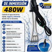 CALENTADOR ELÉCTRICO DE INMERSIÓN 480W, ENTREGA DE FACTURA. VARIEDAD DE CALENTADORES DE AGUA, ELECTRODOMÉSTICOS, ETC - Img 57144673