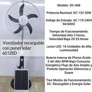 Ventilador recargable con panel solar - Img 55170499
