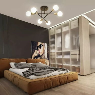 Lámpara de techo decorativa moderna negra y dorada. Nuevas en caja - Img 91349461