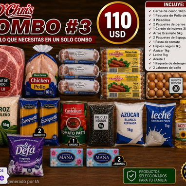 ¡PAGA AQUÍ EN LA HABANA! 🇨🇺 Combos de Comida D'Chris sin vueltas ni esperas - 3/4