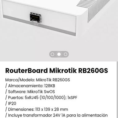 RouterBoard Mikrotik RB260GS. Software: MikroTik SwOS. Nuevo - Img 104368454