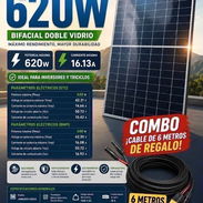 Panel Solar Bifacial 620W + Cable solar de 6 metros original - Img 56588297