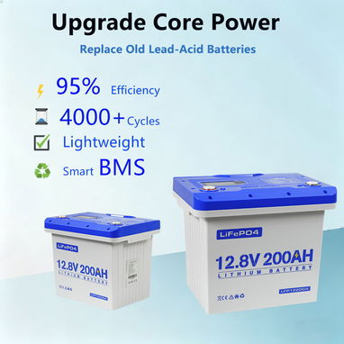 Batería Anern de litio LiFePO4 de 12,8 V, 200 Ah y 2560 WH - 3/7