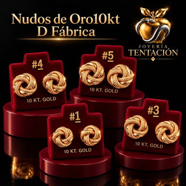 Aretes de oro 10k, varios modelos - 4/10